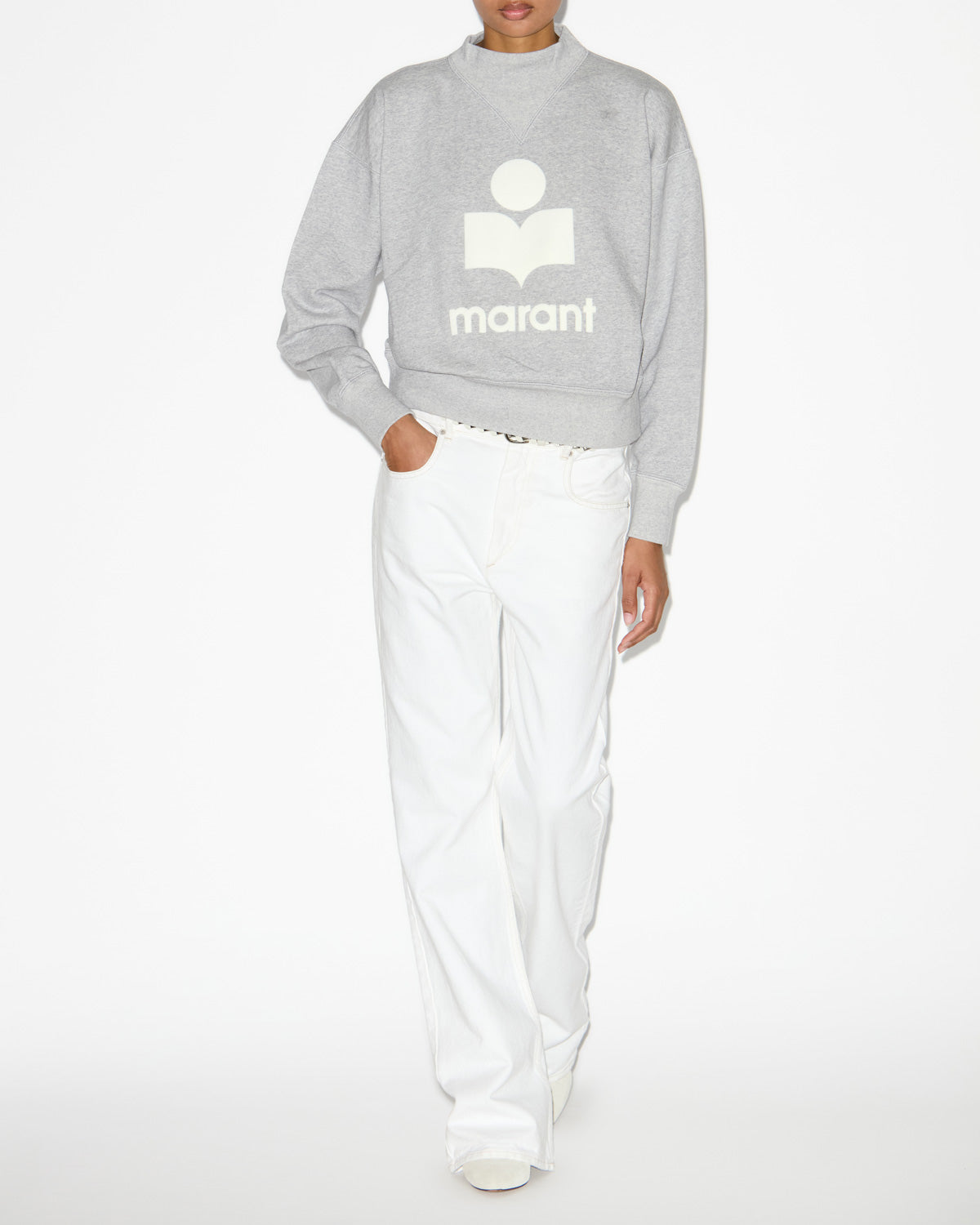 Sweatshirt moby Woman Gris-blanc 4