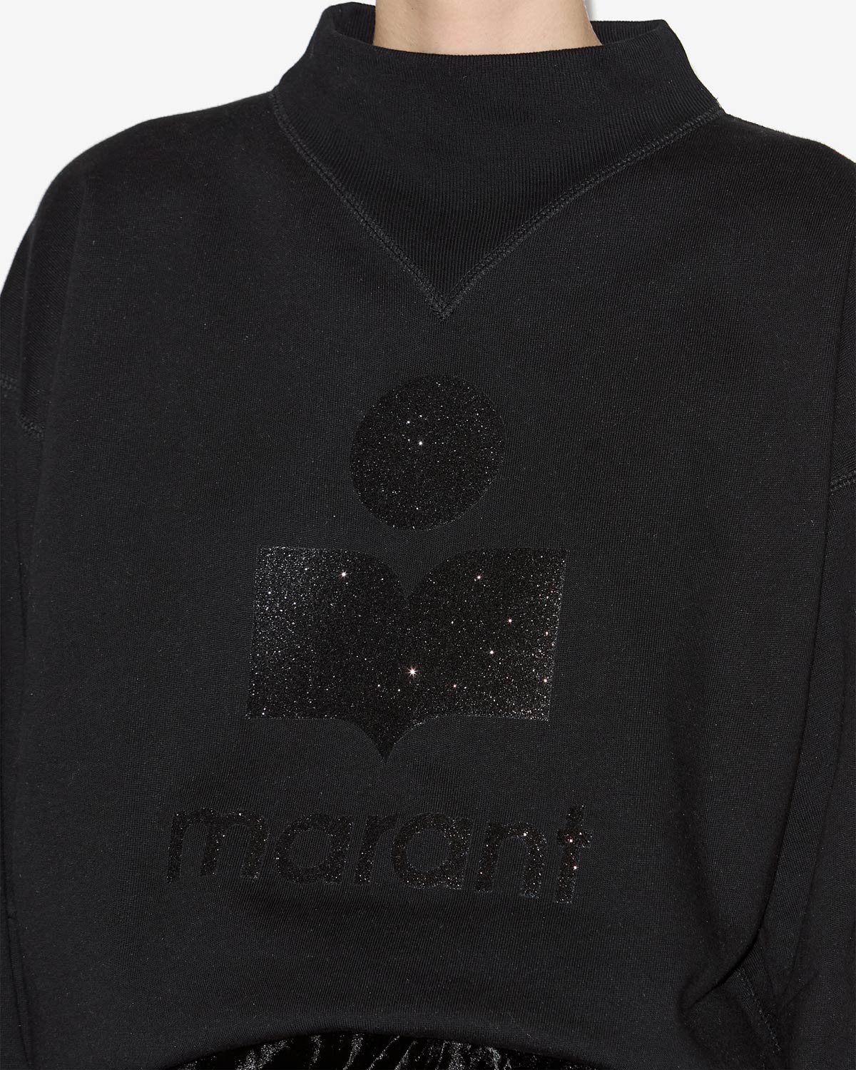 Moby stand-up collar sweatshirt with logo - Black - Woman - 2