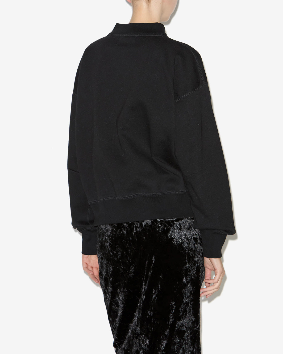 Moby stand-up collar sweatshirt with logo - Black - Woman - 4