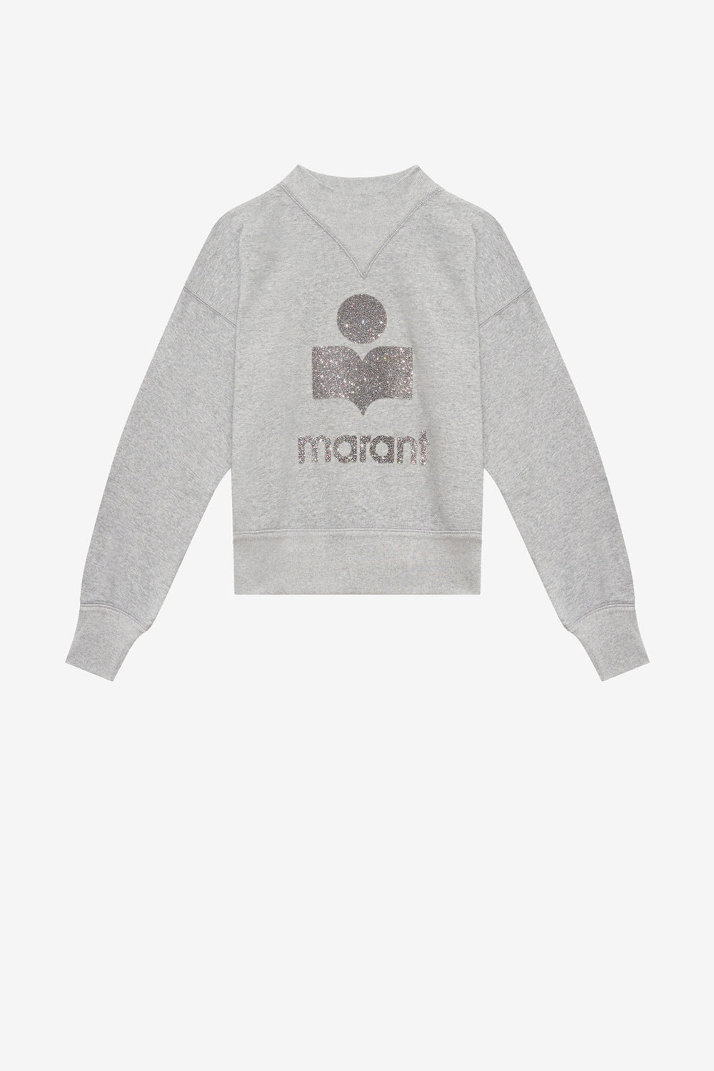 Felpa moby con logo in cotone - Gray-silver - Woman - 1