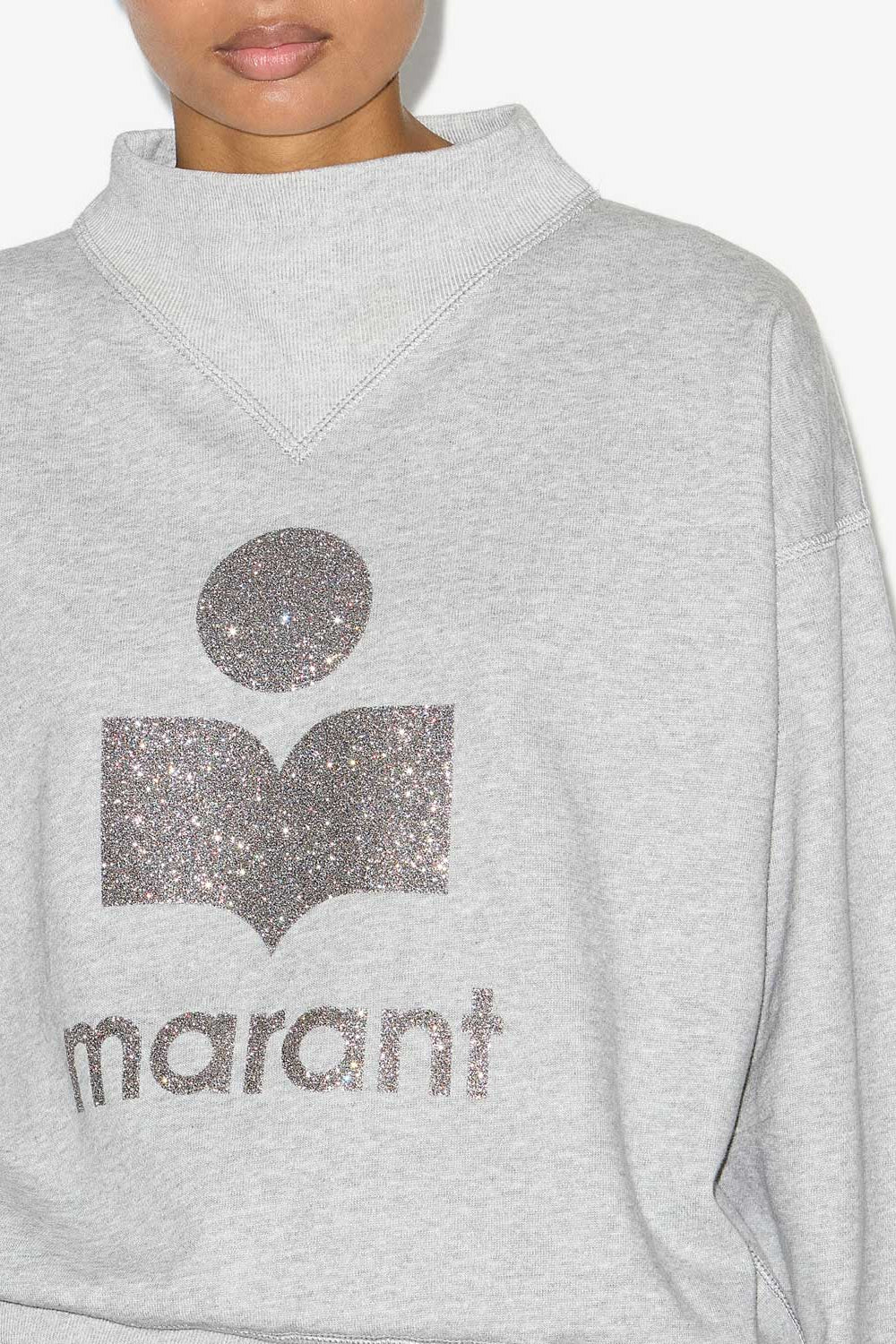 Felpa moby con logo in cotone - Gray-silver - Woman - 3
