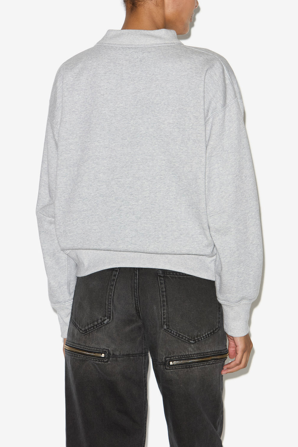 Felpa moby con logo in cotone - Gray-silver - Woman - 5