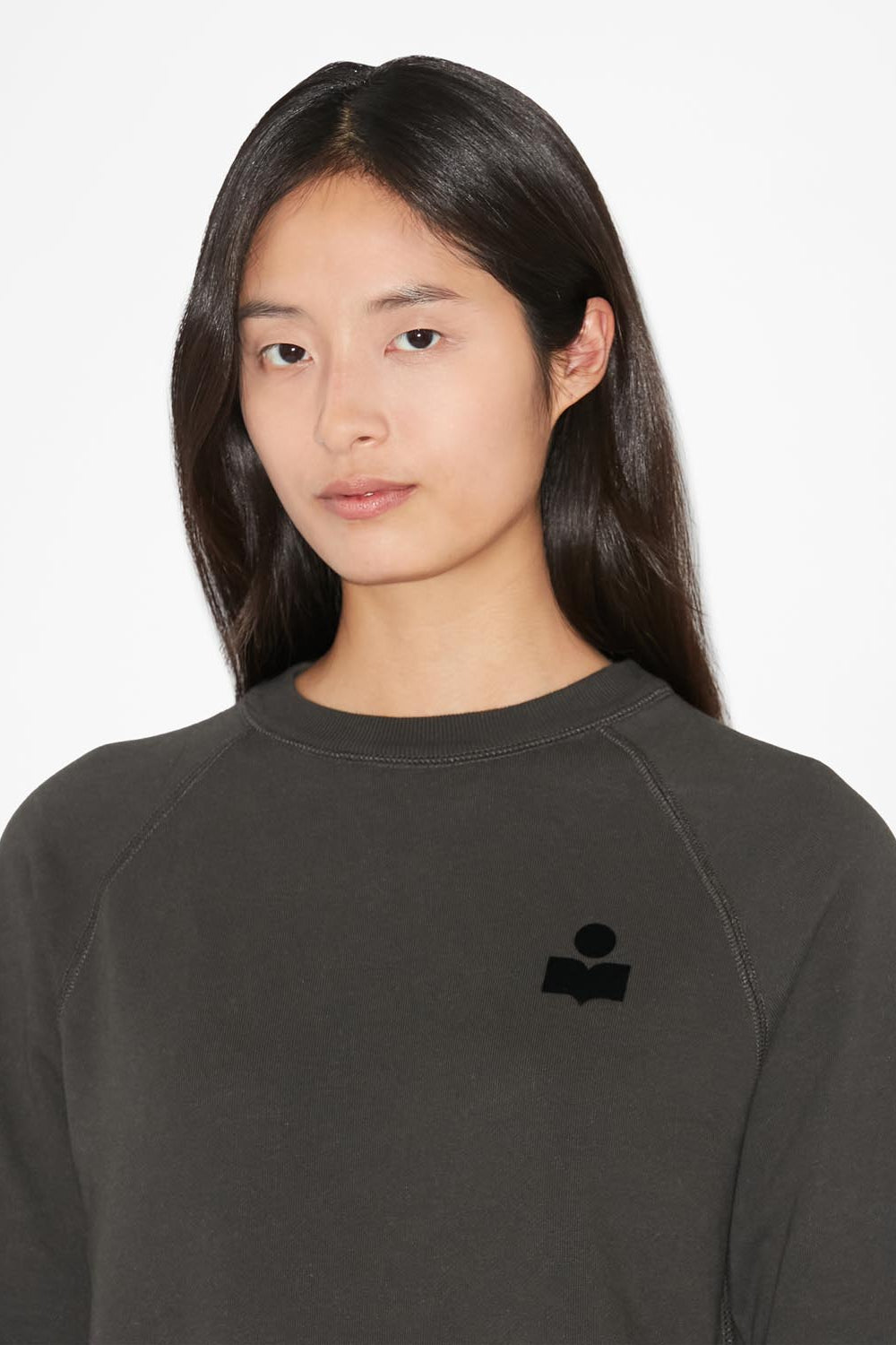 Sudadera de algodón con logo milla - Negro lavado - Woman - 3