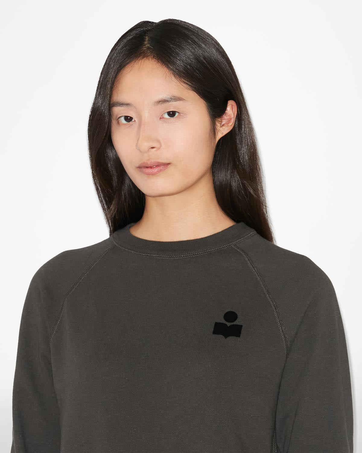 Sweatshirt milla aus baumwolle mit logo - Schwarz gewaschen - Woman - 2
