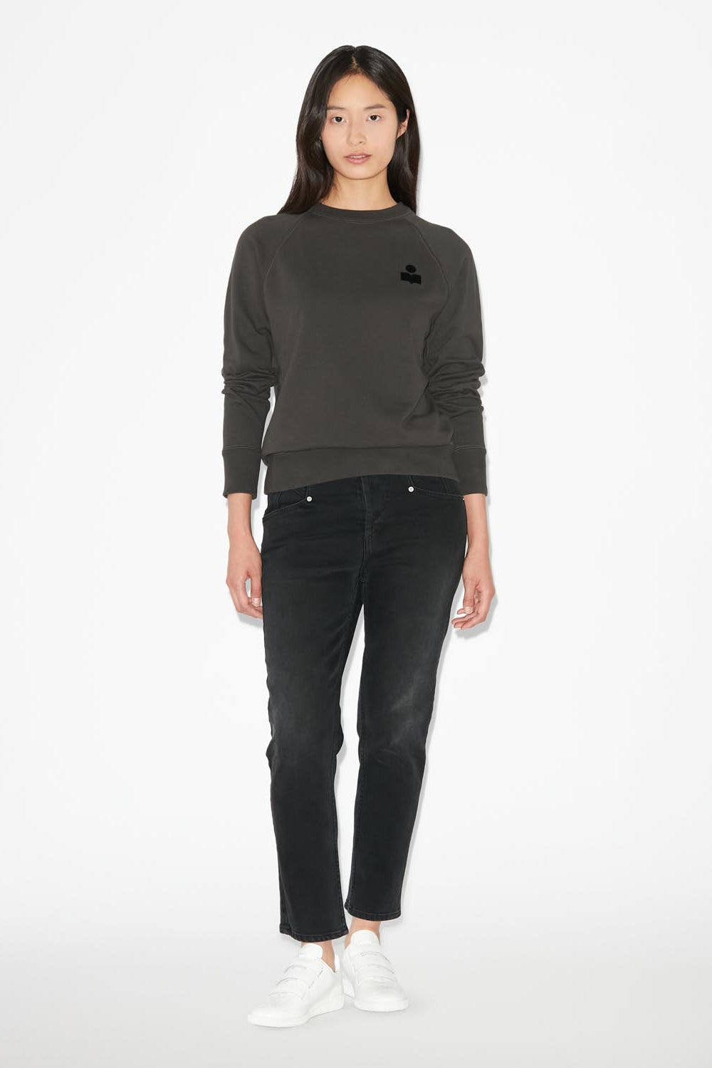 Sudadera de algodón con logo milla - Negro lavado - Woman - 2