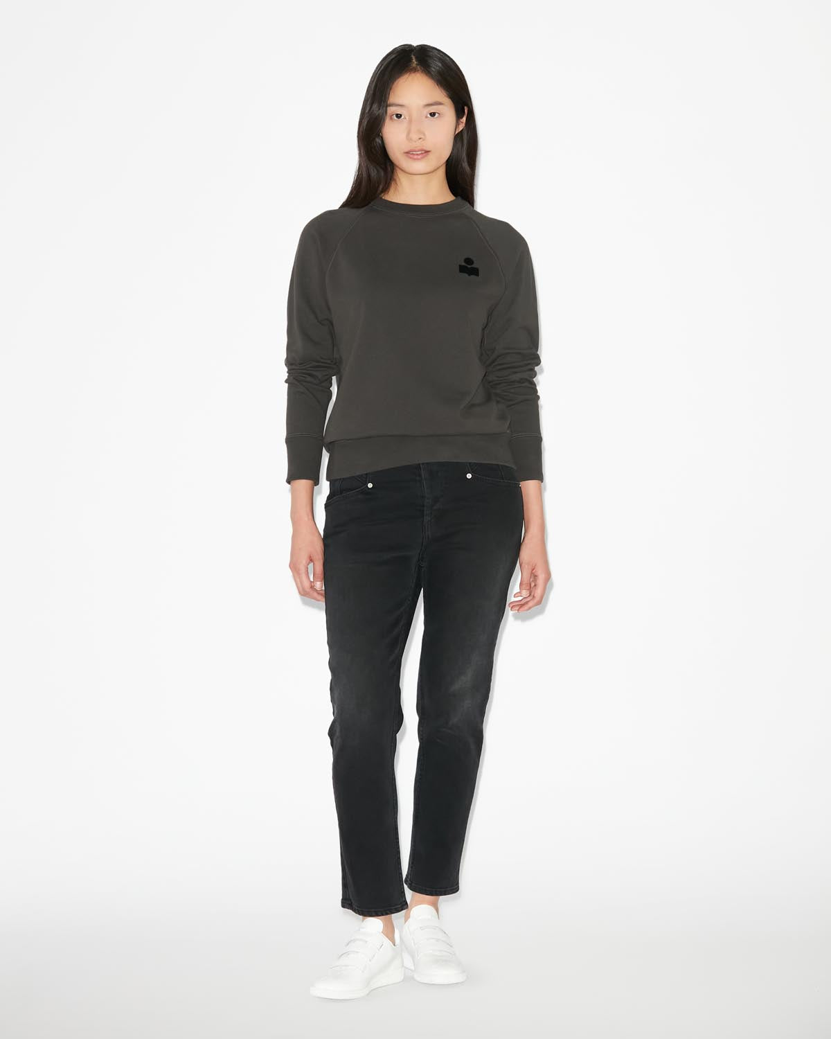 Sweatshirt milla aus baumwolle mit logo - Schwarz gewaschen - Woman - 1