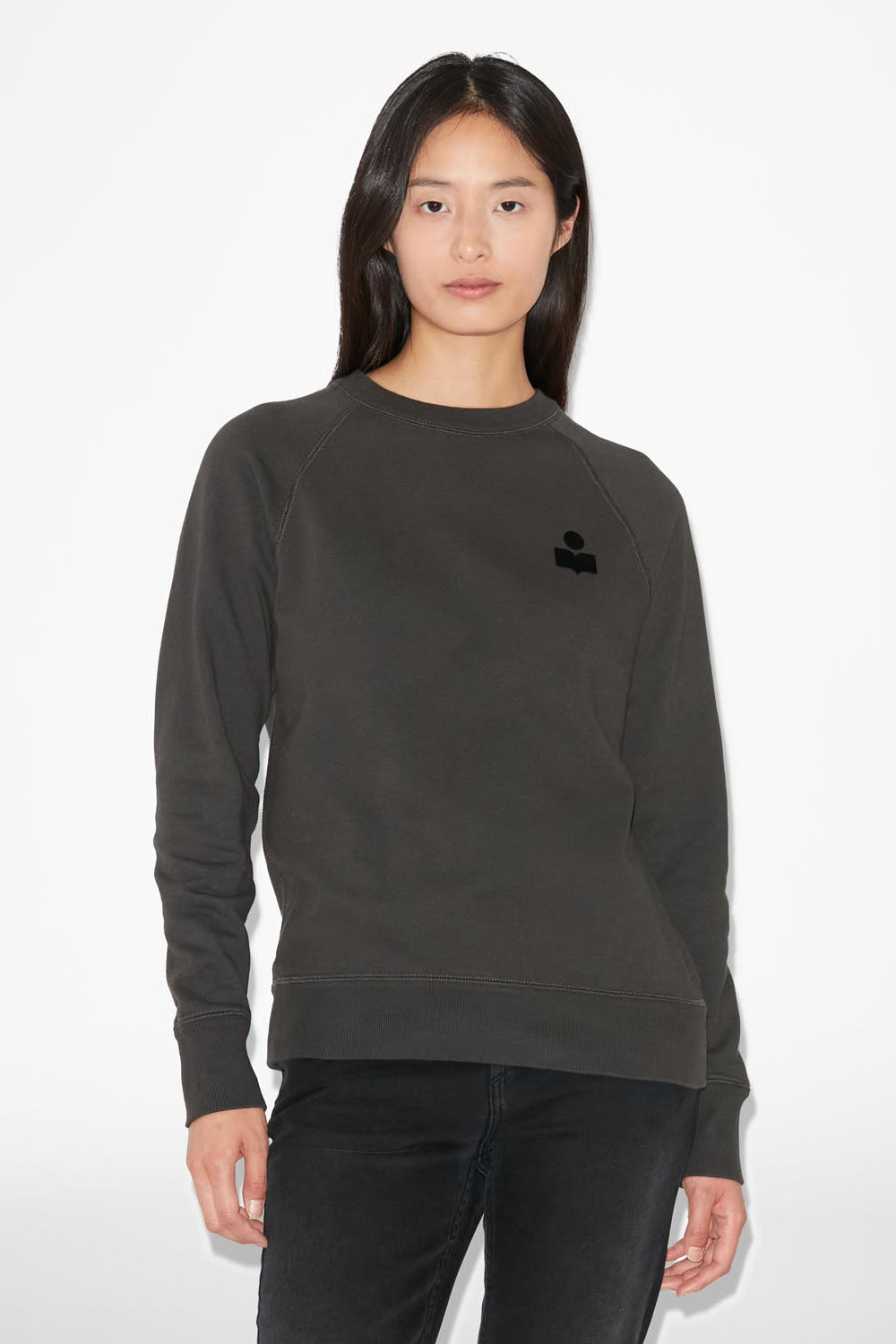 Sudadera de algodón con logo milla - Negro lavado - Woman - 4