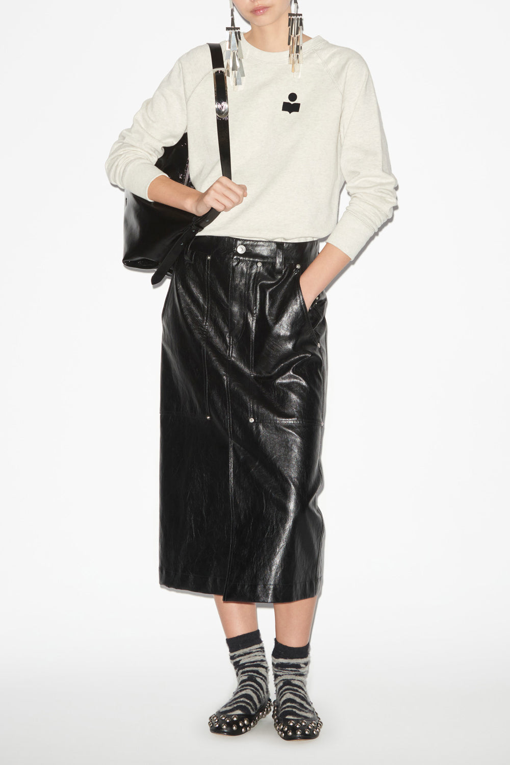 Milla cotton logo sweatshirt - Crudo - Woman - 3