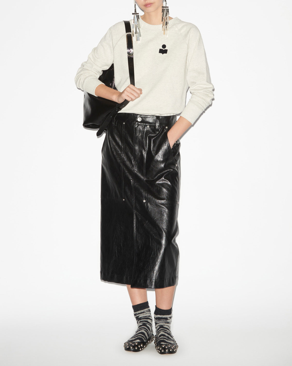 Sweatshirt milla aus baumwolle mit logo - Naturfarben - Woman - 1