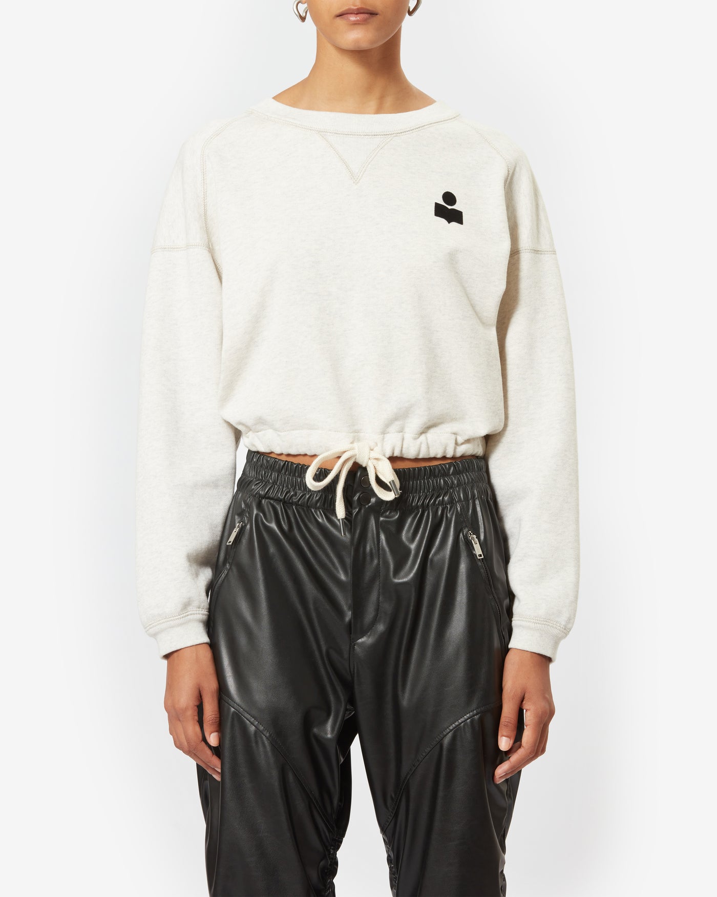 Margo cropped logo-print sweatshirt - 에크루 - Woman - 3
