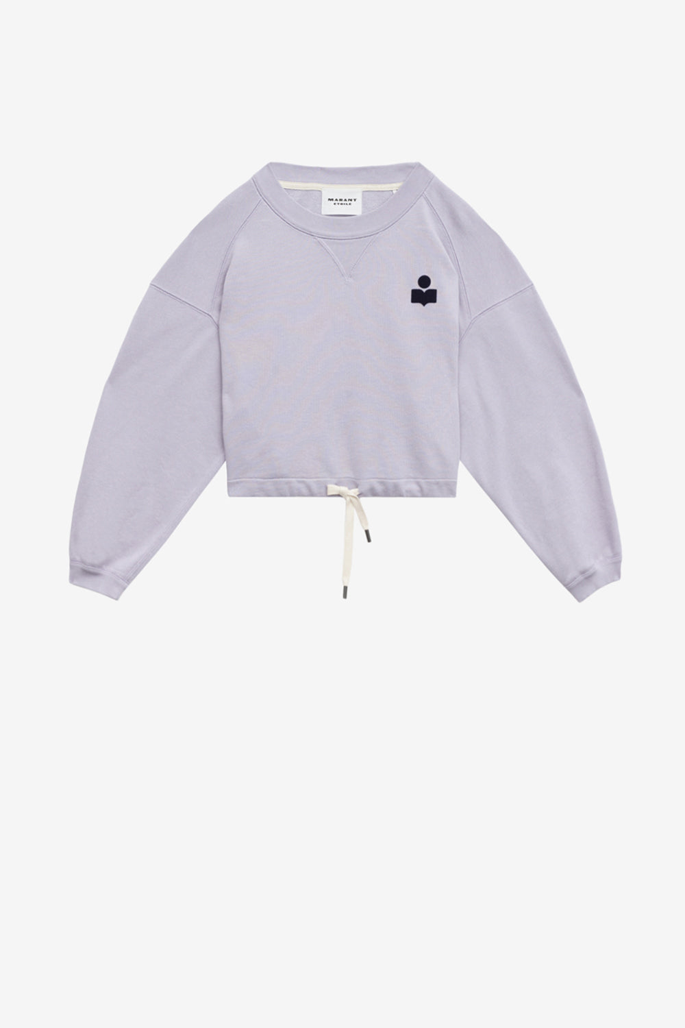 Sudadera margo corta de algodón con logotipo - Lilac/dark navy - Woman - 1