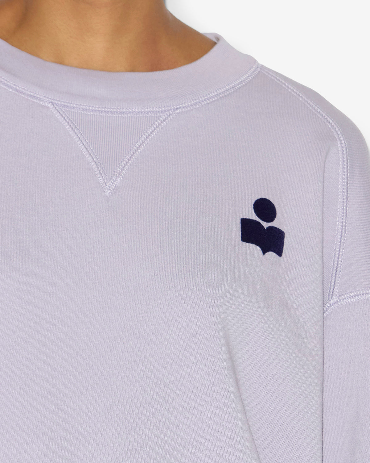 Felpa corta margo in cotone con logo - Lilac/dark navy - Woman - 2