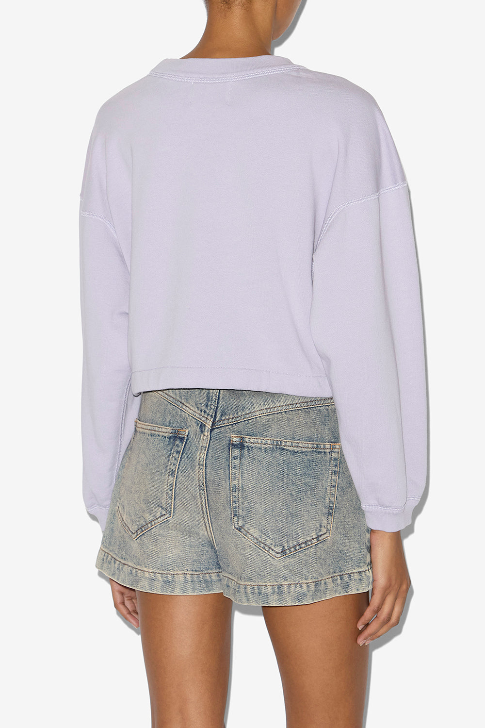 Sudadera margo corta de algodón con logotipo - Lilac/dark navy - Woman - 5