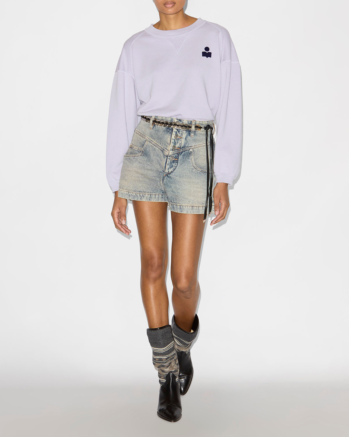 Margo sweatshirt Woman Lilac/dark navy 4