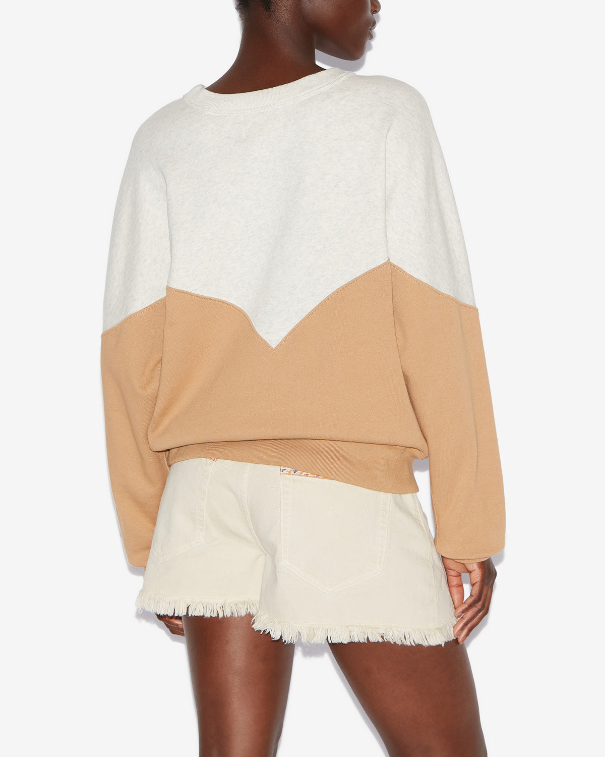 Houston sweatshirt Woman Ecru/camel 4