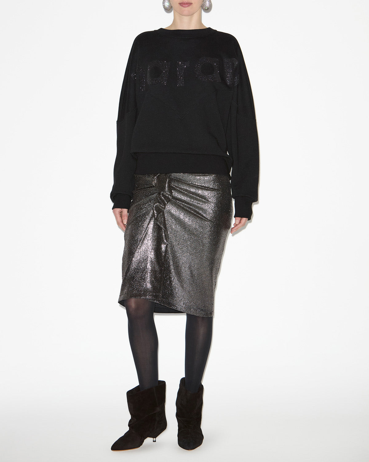 Sweatshirt houston aus baumwolle mit logo - Schwarz - Woman - 1