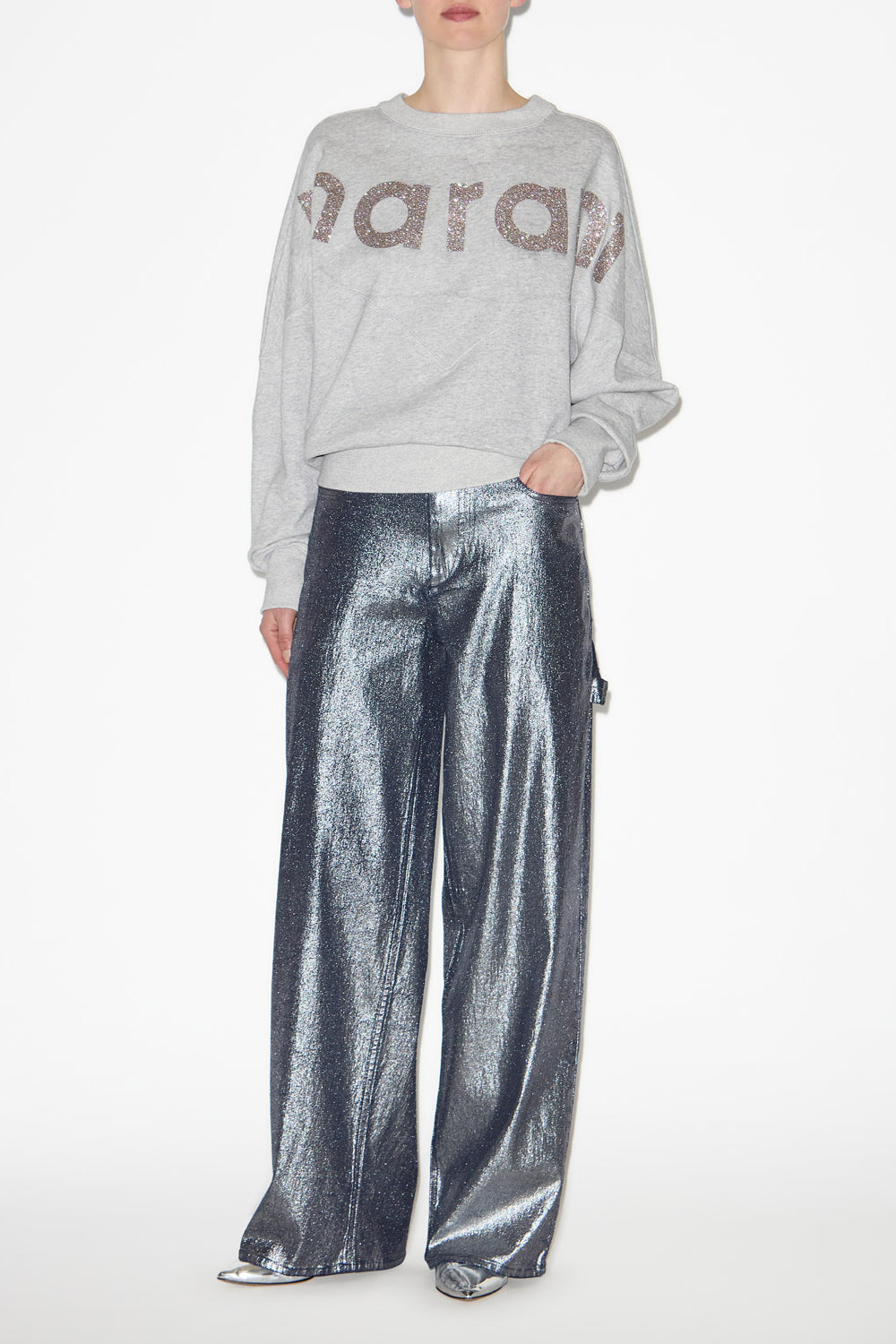 Sweatshirt houston aus baumwolle mit logo - Gray-silver - Woman - 2