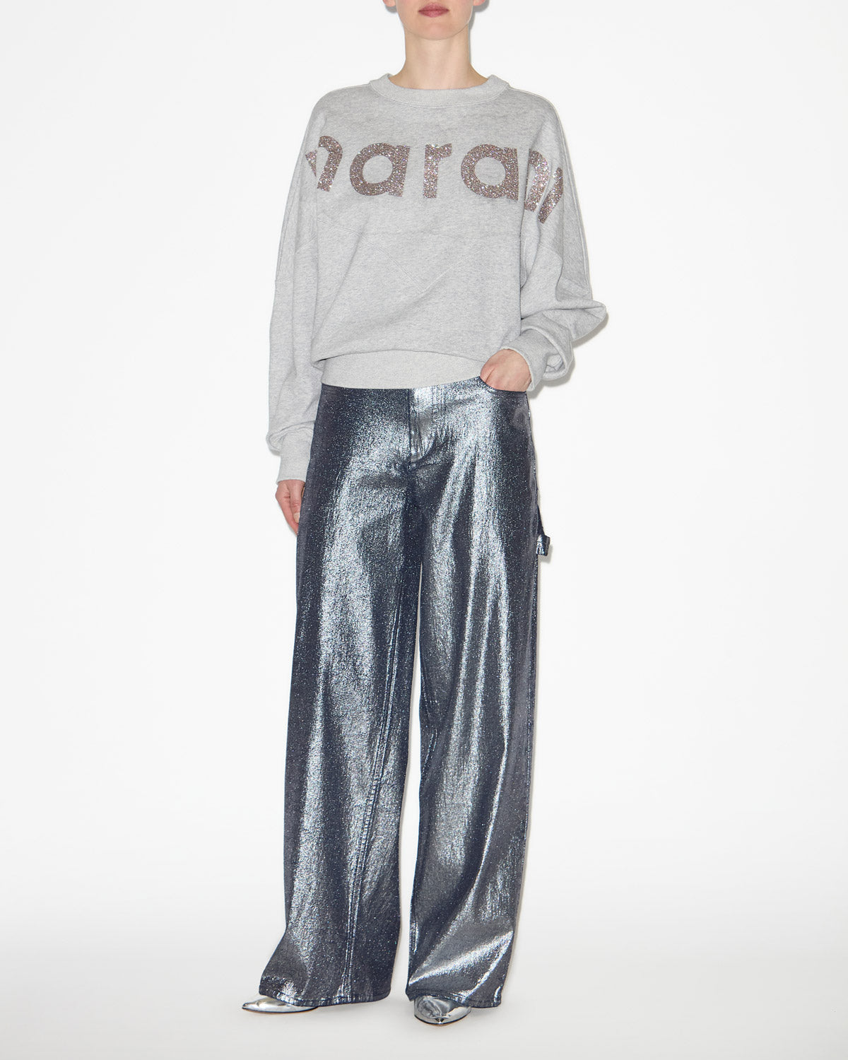 Houston sweatshirt Woman Gray-silver 4