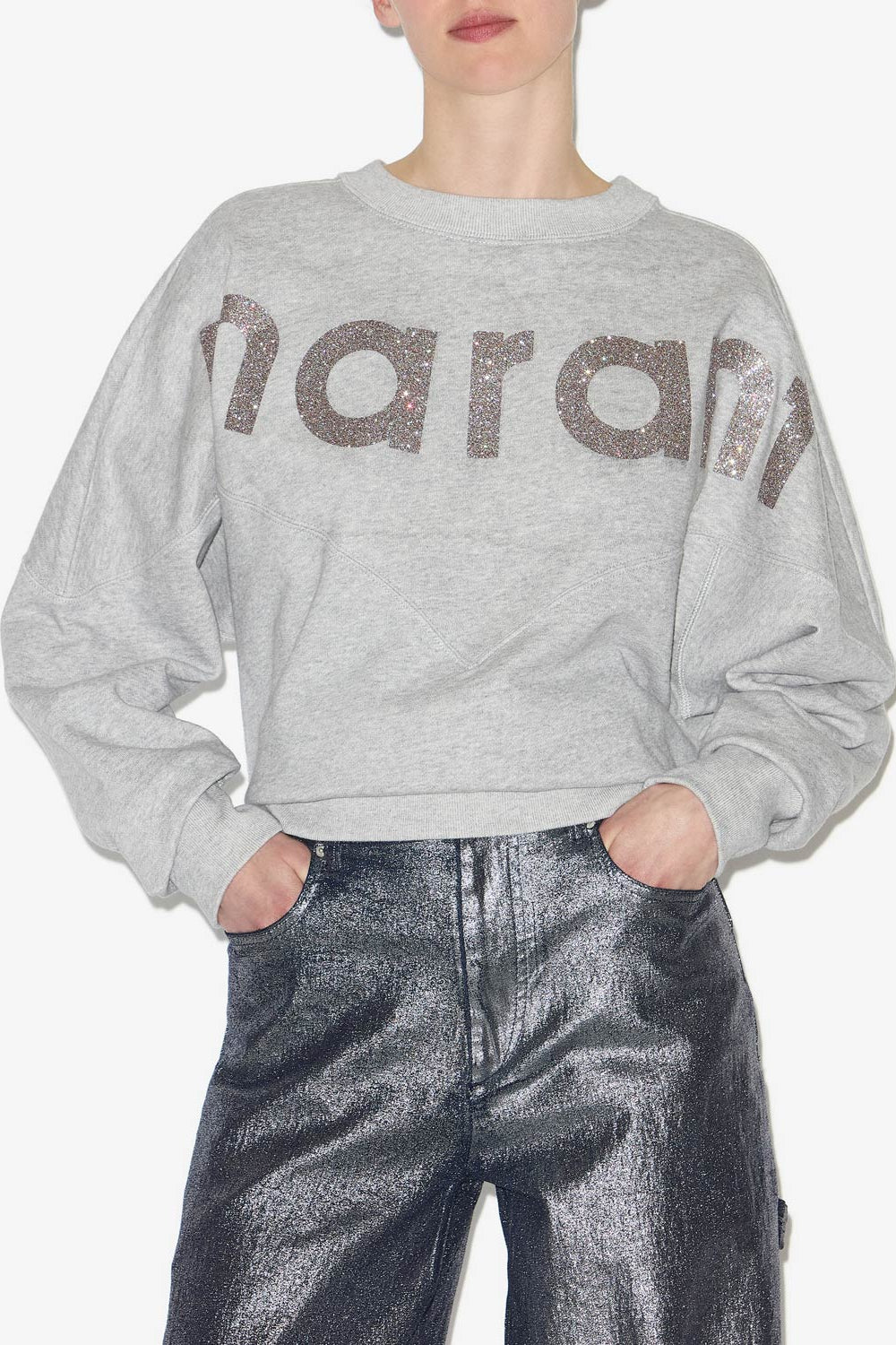 Sweatshirt houston aus baumwolle mit logo - Gray-silver - Woman - 4