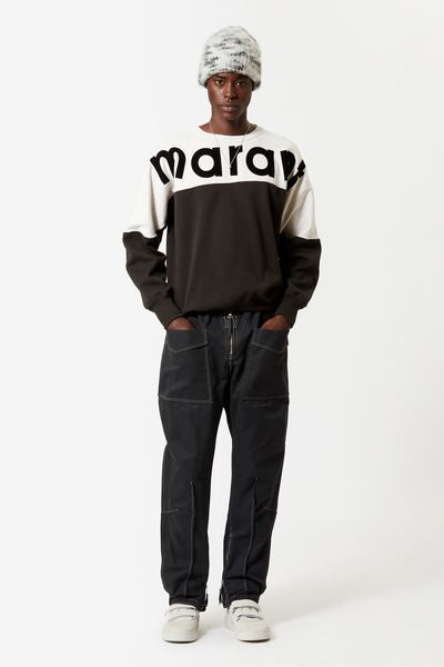 Howley "marant" バイカラー スウェットシャツ - ウォッシュドブラック - Man - 3