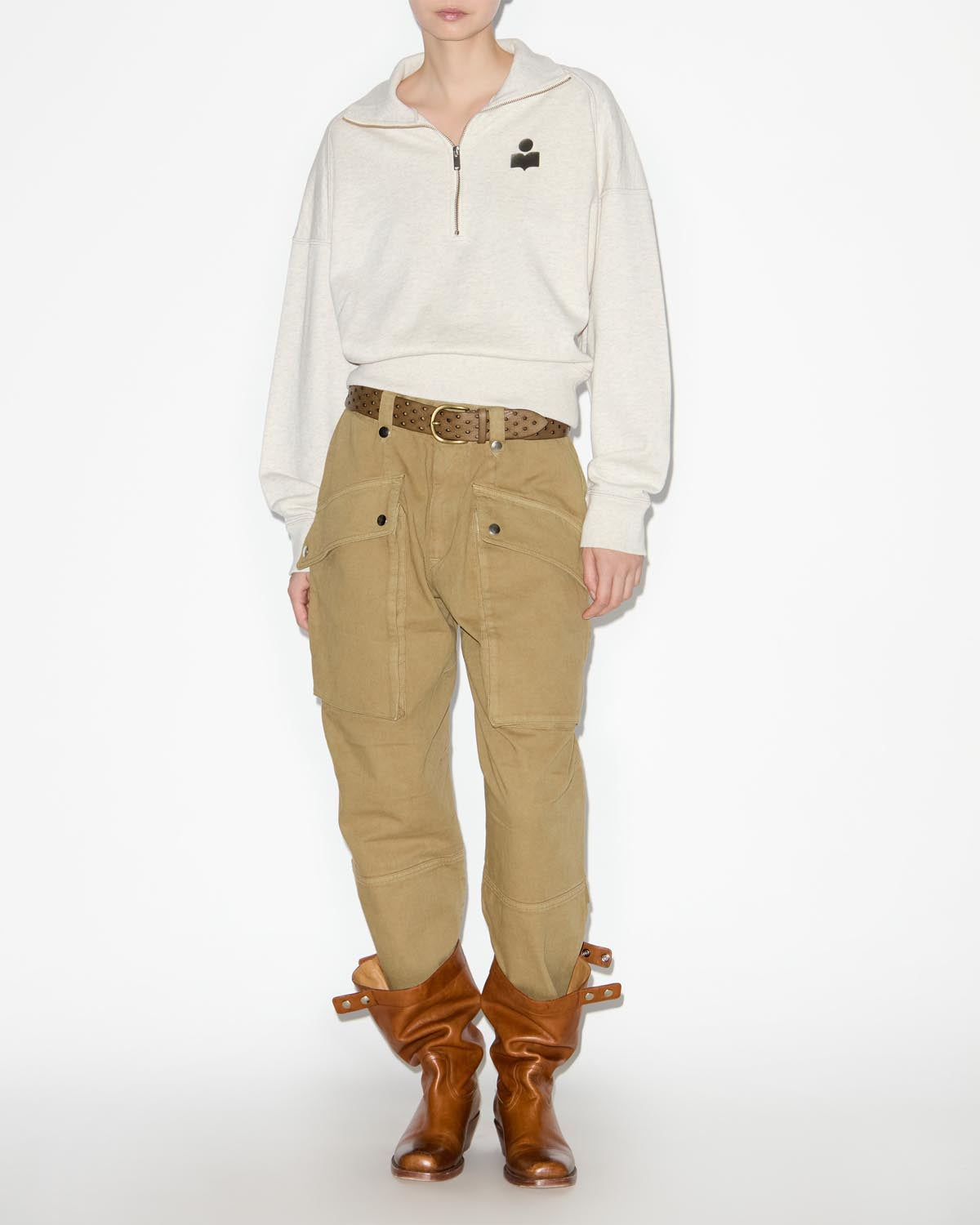 로스(ross) 로고 스웨트셔츠 Woman Ecru-khaki 4