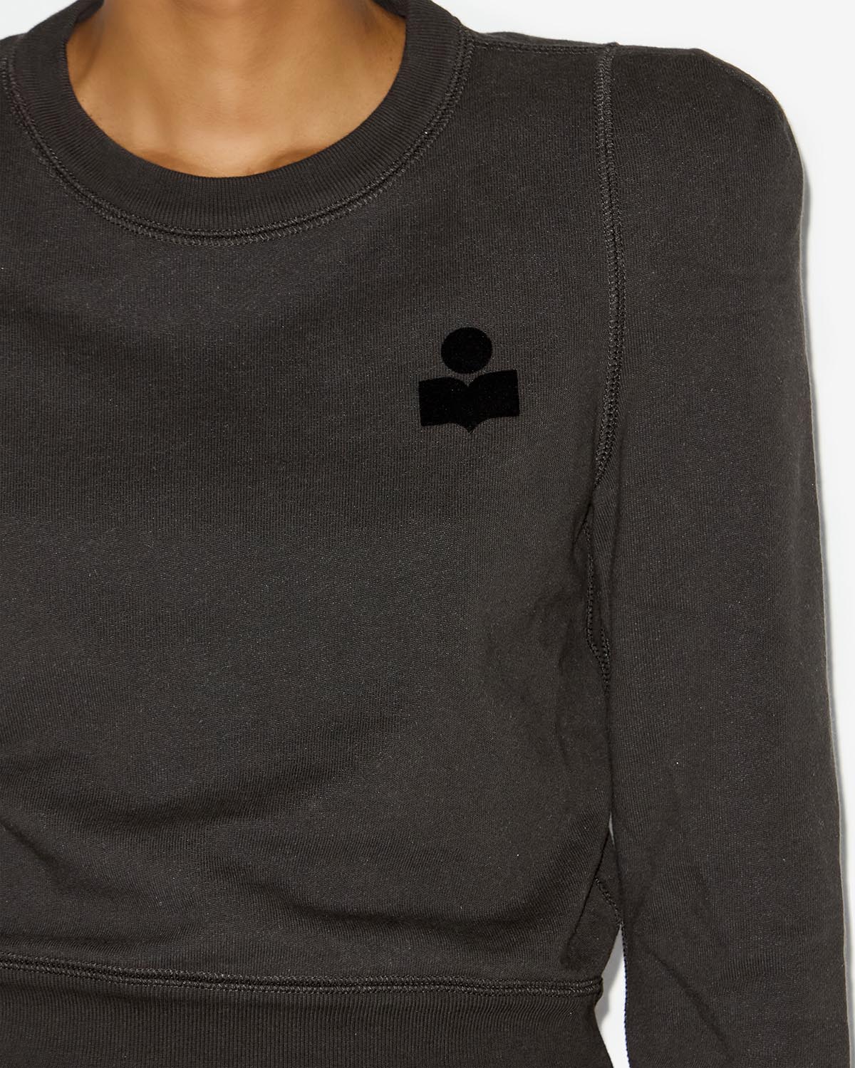 Sweatshirt prissa à logo Woman Noir délavé 2