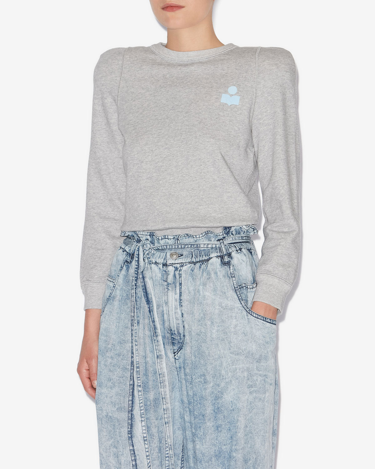 Prissa logo sweatshirt Woman Gray-ice blue 4