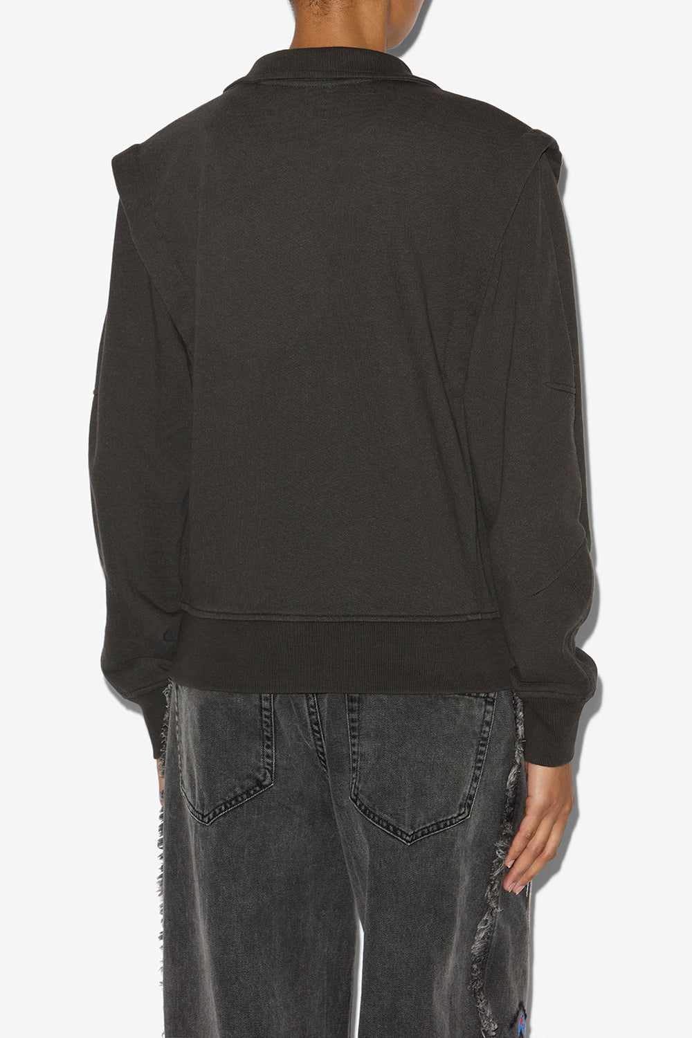 Sudadera madilia de punto jersey con cremallera - Negro lavado - Woman - 5