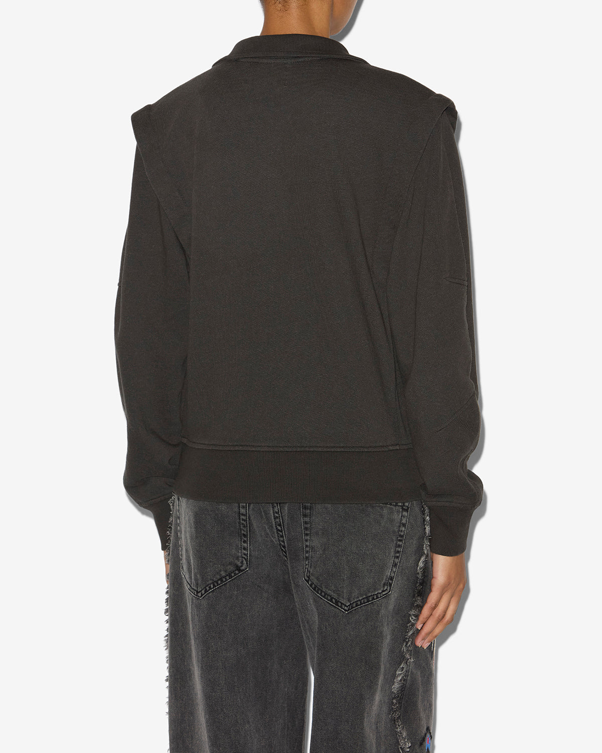 Sweatshirt madilia aus jersey mit reißverschluss - Schwarz gewaschen - Woman - 4
