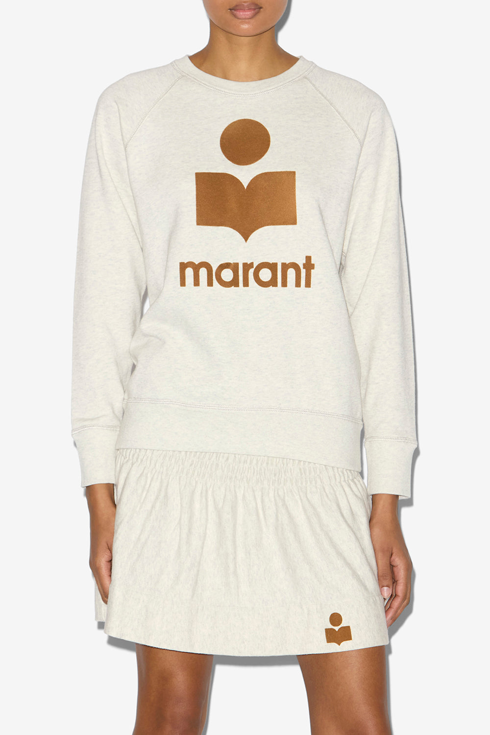 Felpa millyny in cotone con logo - Ecru/camel - Woman - 4