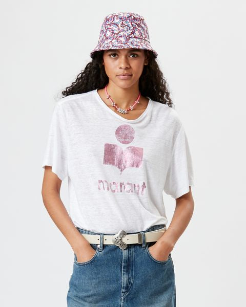 Zewel ロゴ tシャツ Woman Pink and white 5