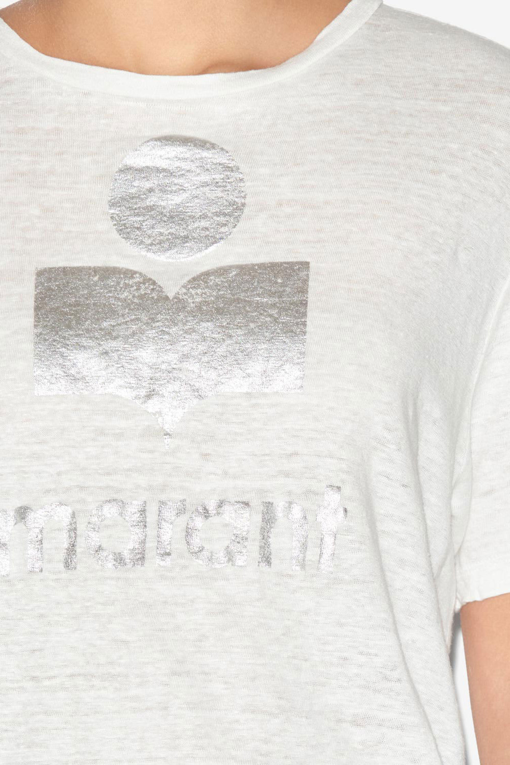 Zewel linen logo t-shirt - White - Woman - 3
