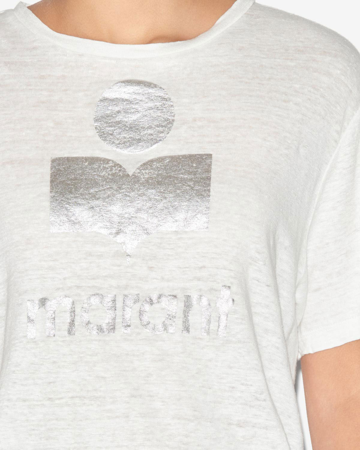 T-shirt à logo zewel en lin - Blanc - Woman - 2