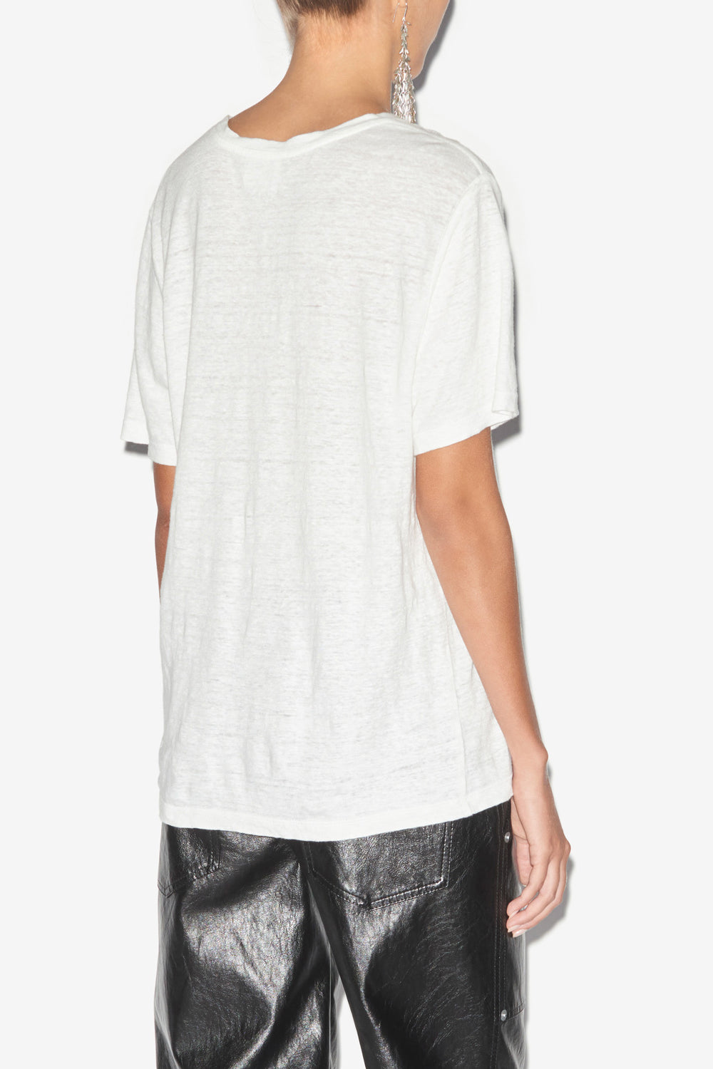 Zewel linen logo t-shirt - White - Woman - 5