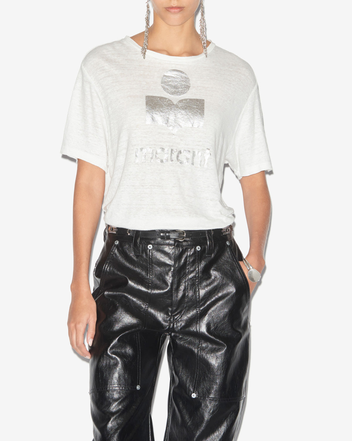 T-shirt à logo zewel en lin - Blanc - Woman - 3