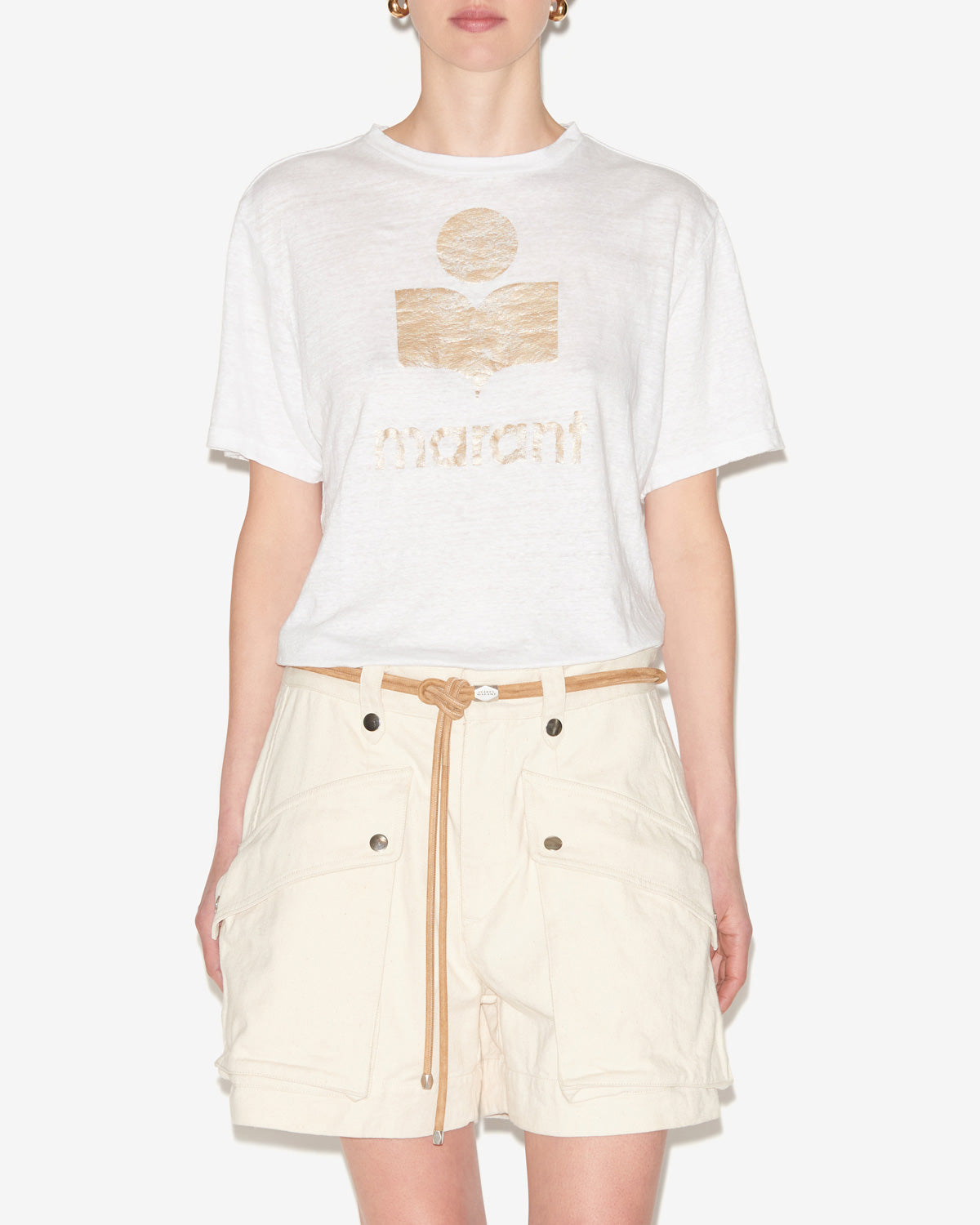 Zewel tシャツ Woman White-light gold 4