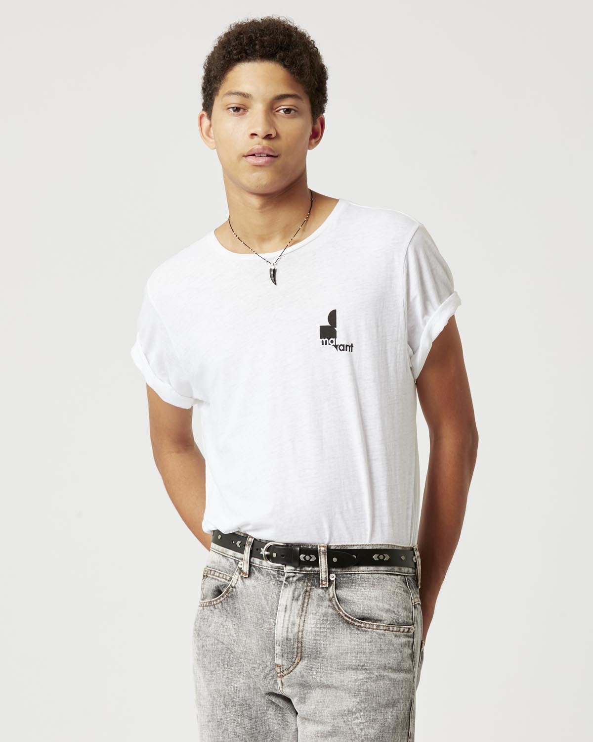 T-shirt zafferh aus baumwolle mit logo Man Weiß 11