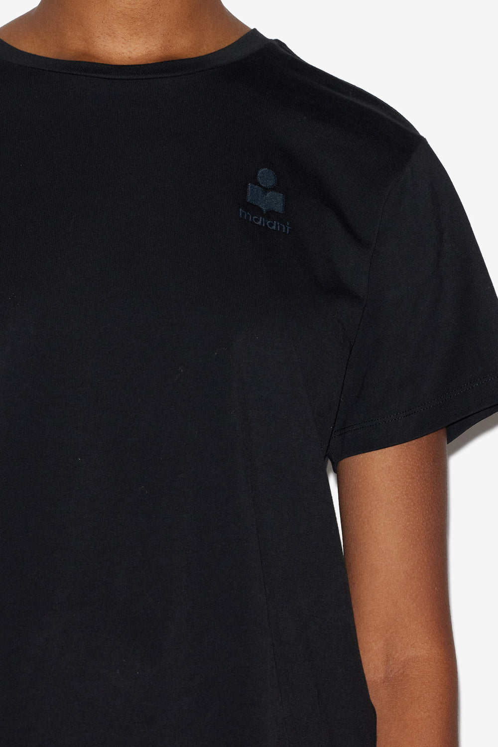 Aby plain-colored cotton t-shirt with logo - Black - Woman - 3