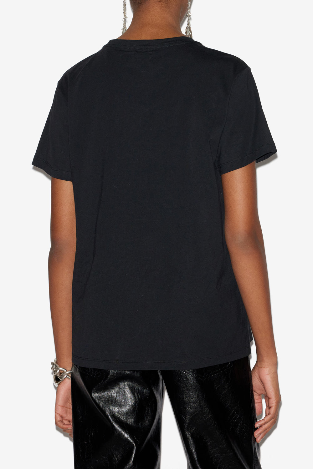 Aby plain-colored cotton t-shirt with logo - Black - Woman - 5