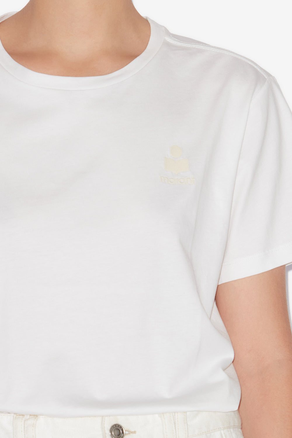 Aby plain-colored cotton t-shirt with logo - White - Woman - 3