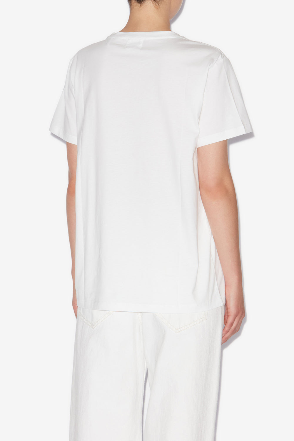 Aby plain-colored cotton t-shirt with logo - White - Woman - 5