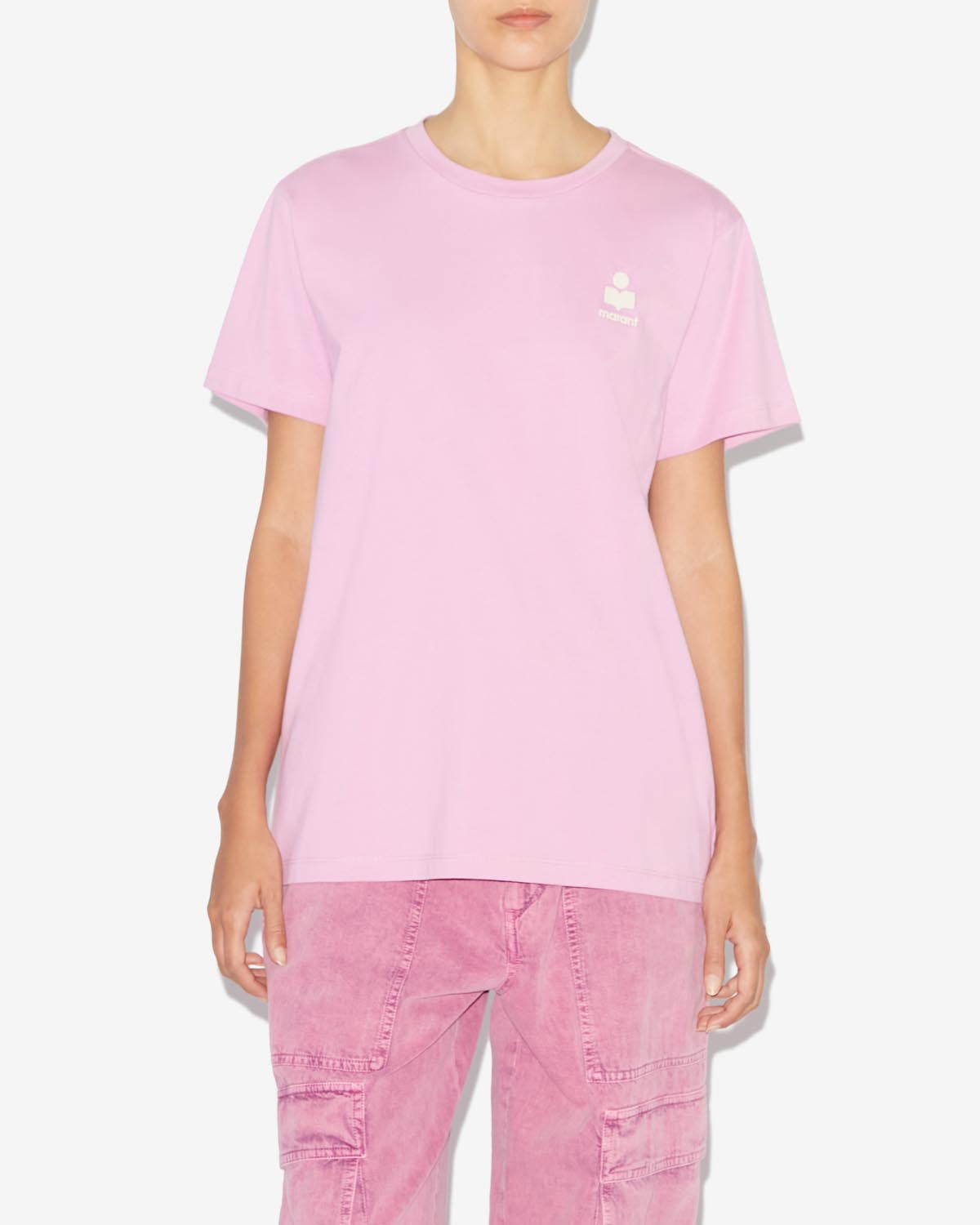 Aby 로고 코튼 티셔츠 Woman 분홍색 5