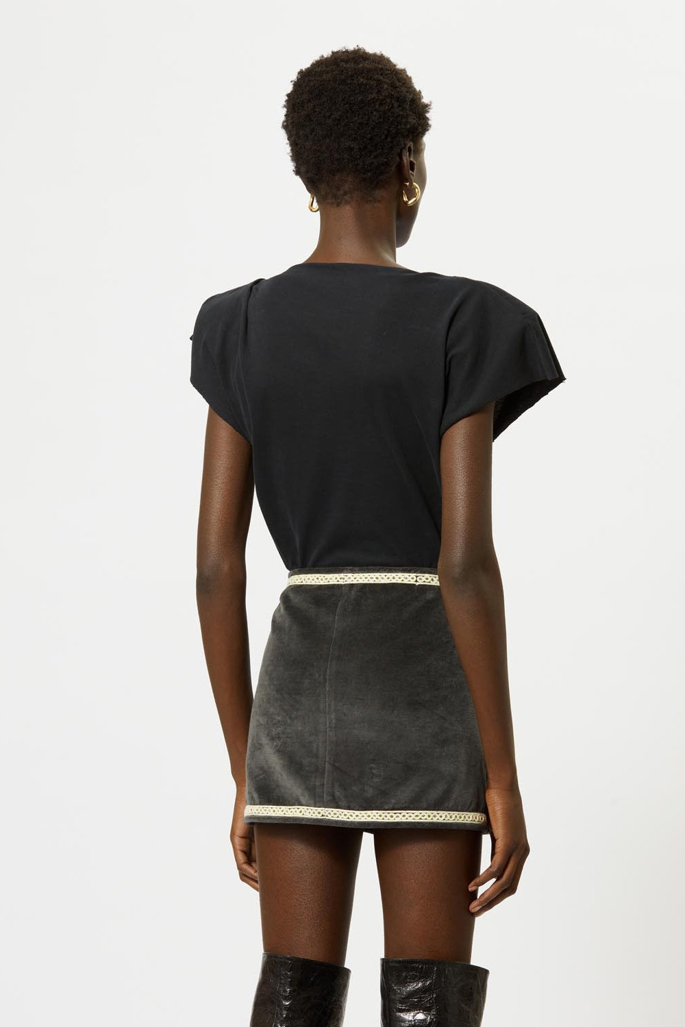 T-shirt asimmetrica a maniche corte sebani - Nero - Woman - 10