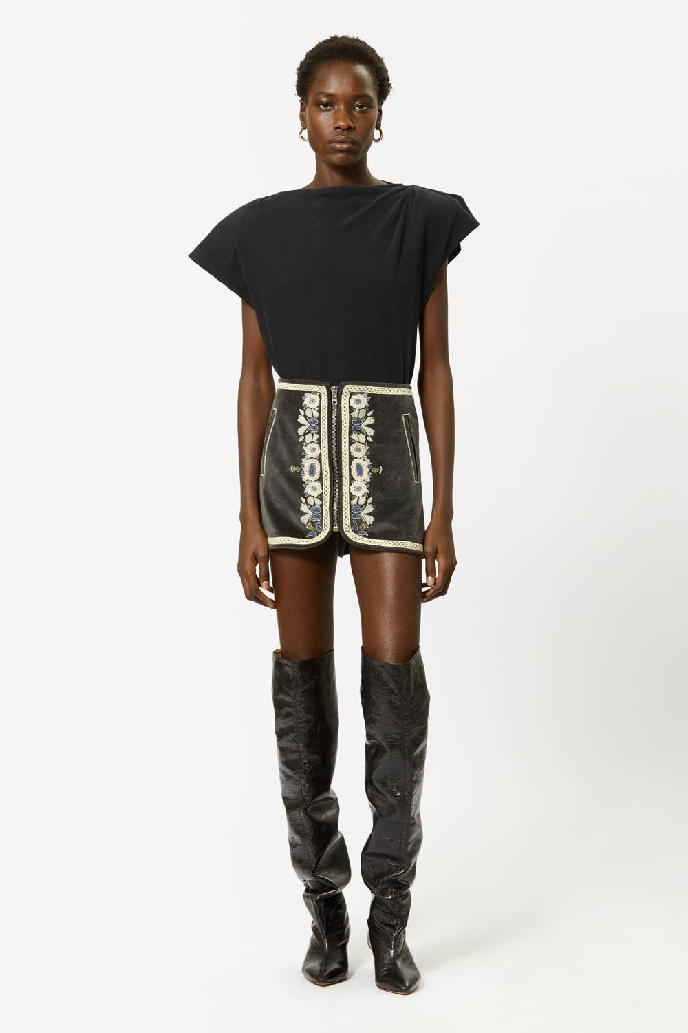 T-shirt asimmetrica a maniche corte sebani - Nero - Woman - 4