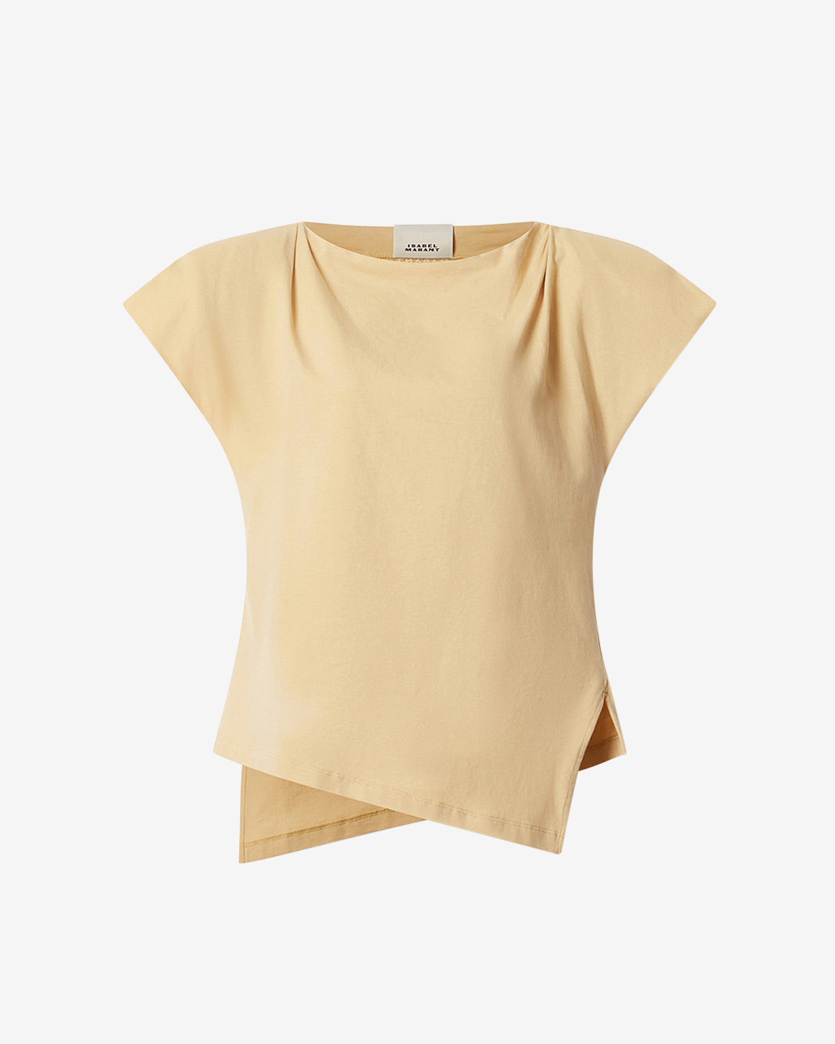 Asymmetrisches t-shirt aus baumwolle sebani - Dusky yellow - Woman - 5