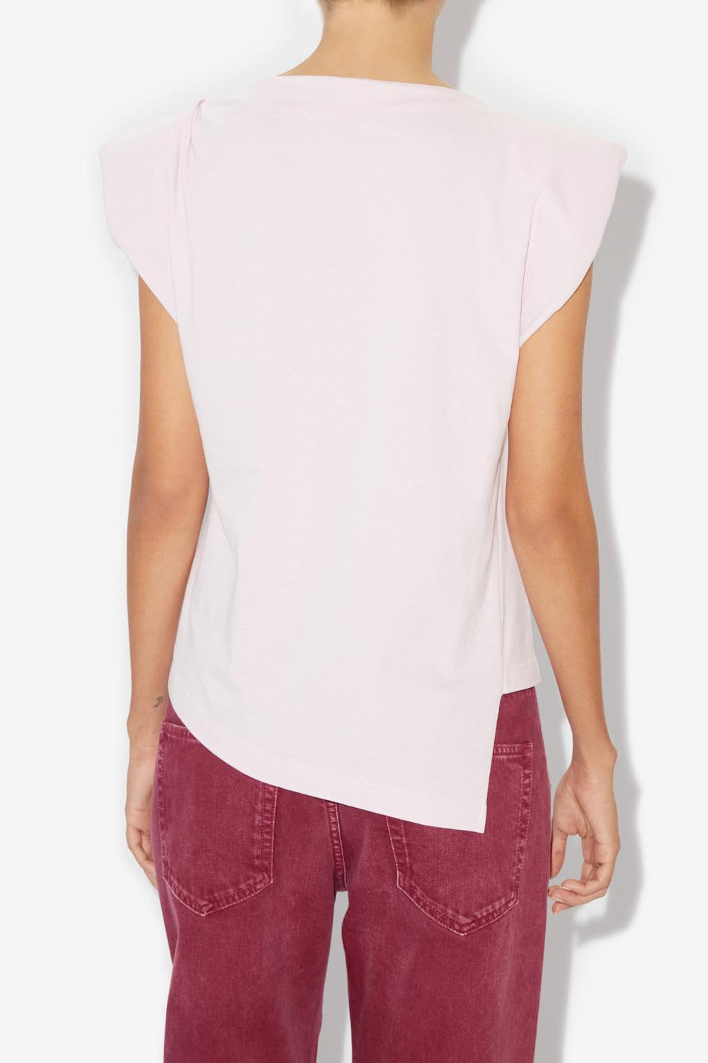Camiseta asimétrica sebani de algodón - Light pink - Woman - 5