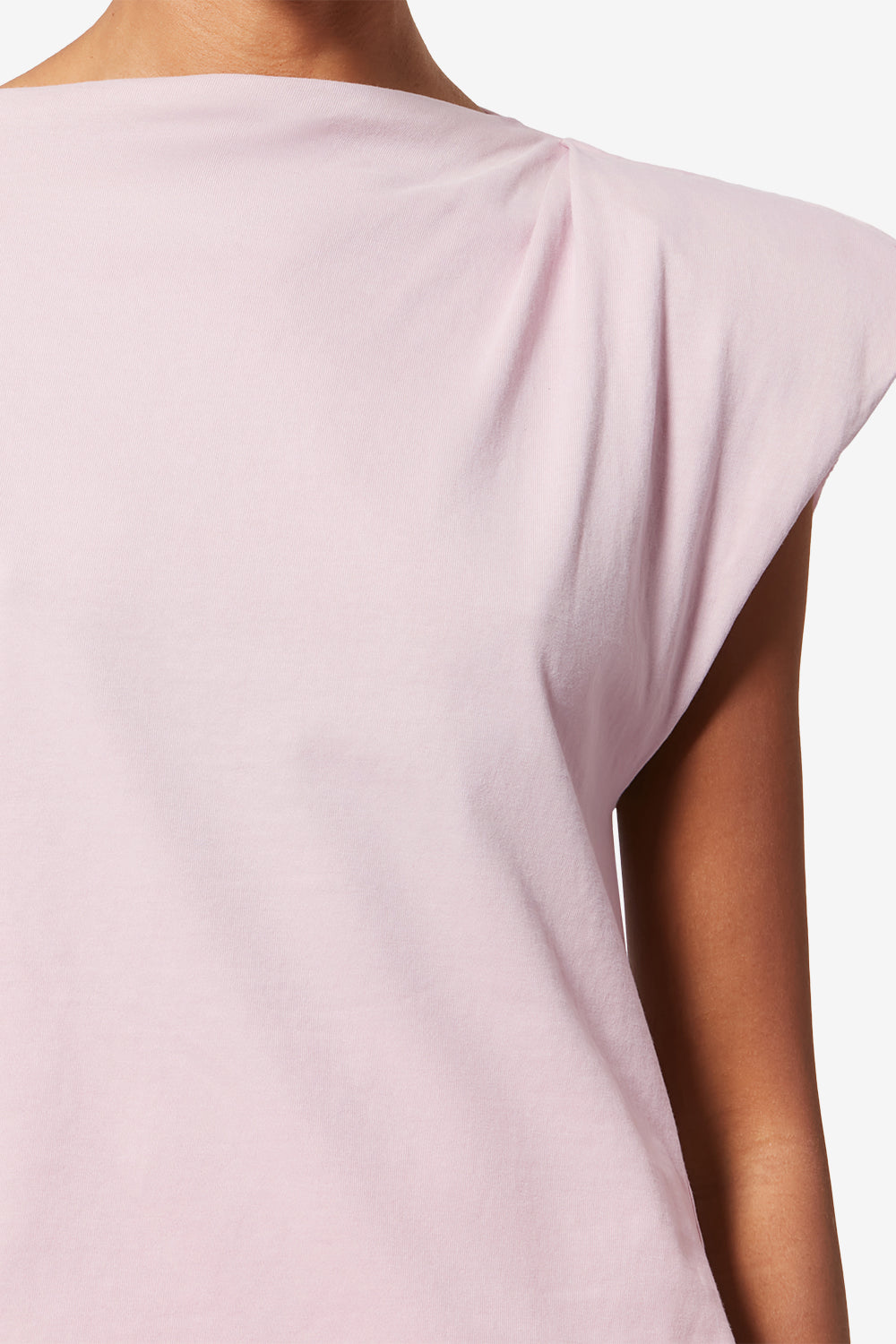 Asymmetrisches t-shirt aus baumwolle sebani - Pale pink - Woman - 3