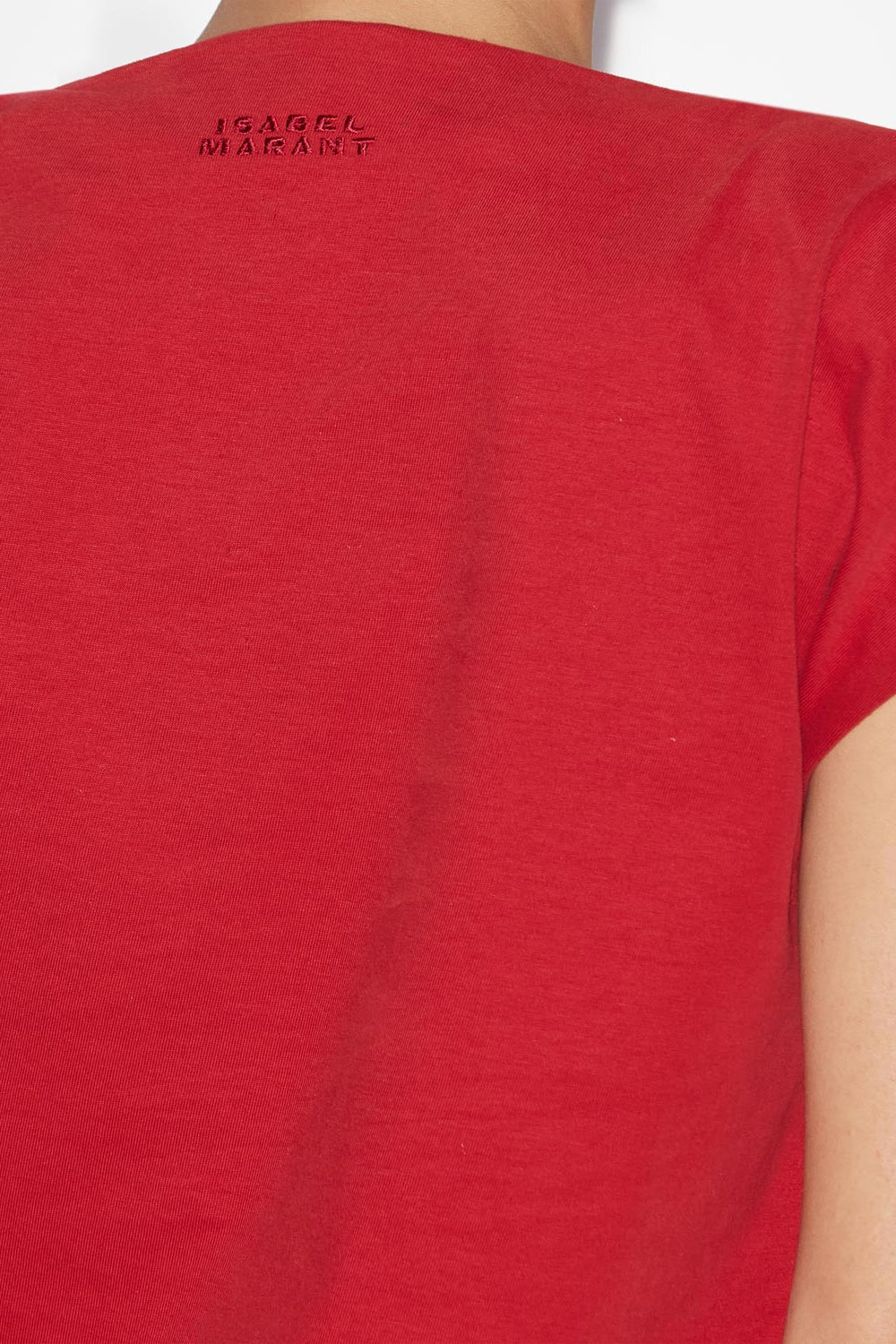 T-shirt asimmetrica sebani in cotone a tinta unita - Rosso - Woman - 3