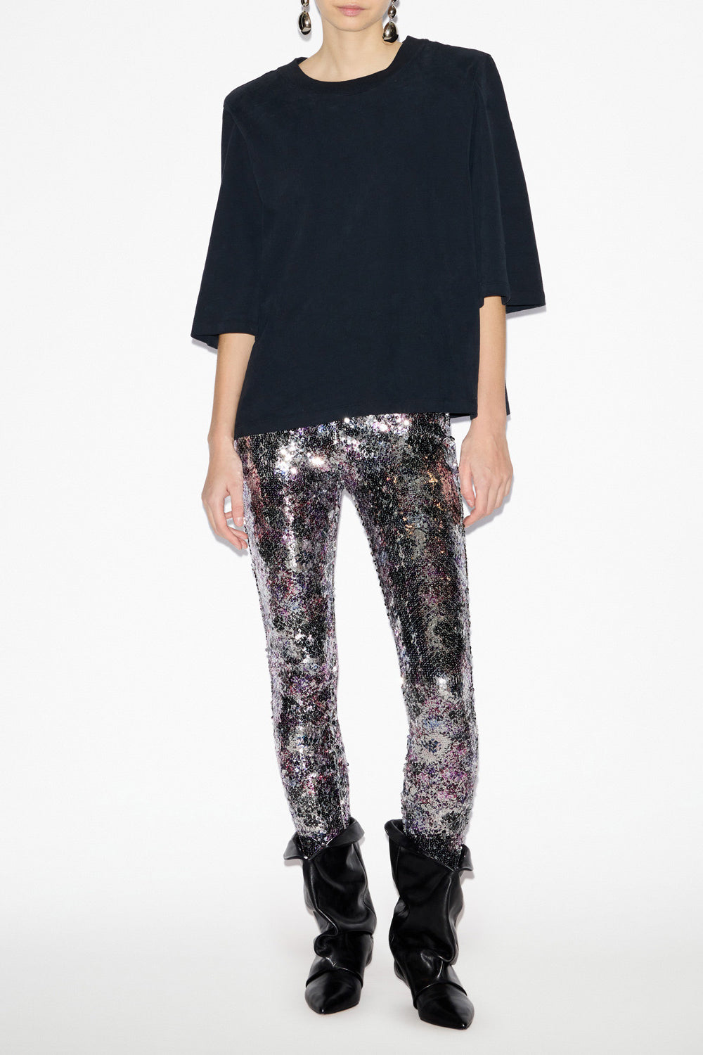 T-shirt ben in cotone con spalline - Nero - Woman - 4