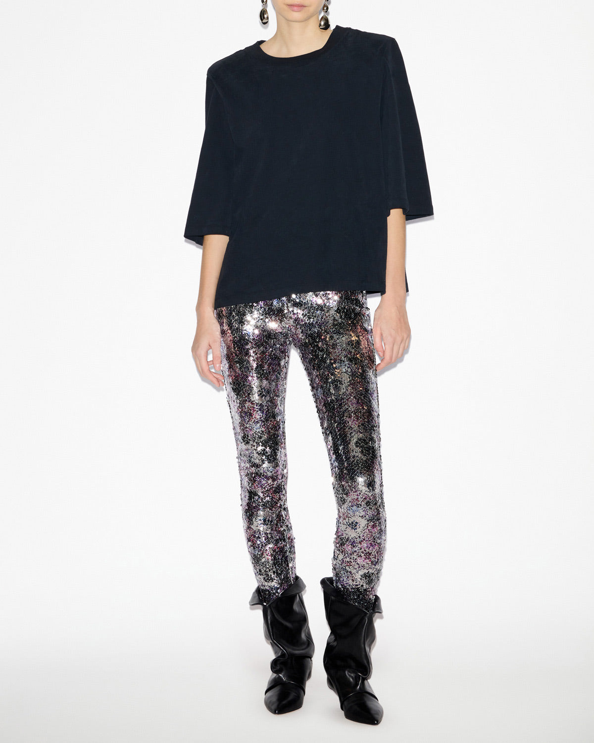 T-shirt ben in cotone con spalline - Nero - Woman - 2